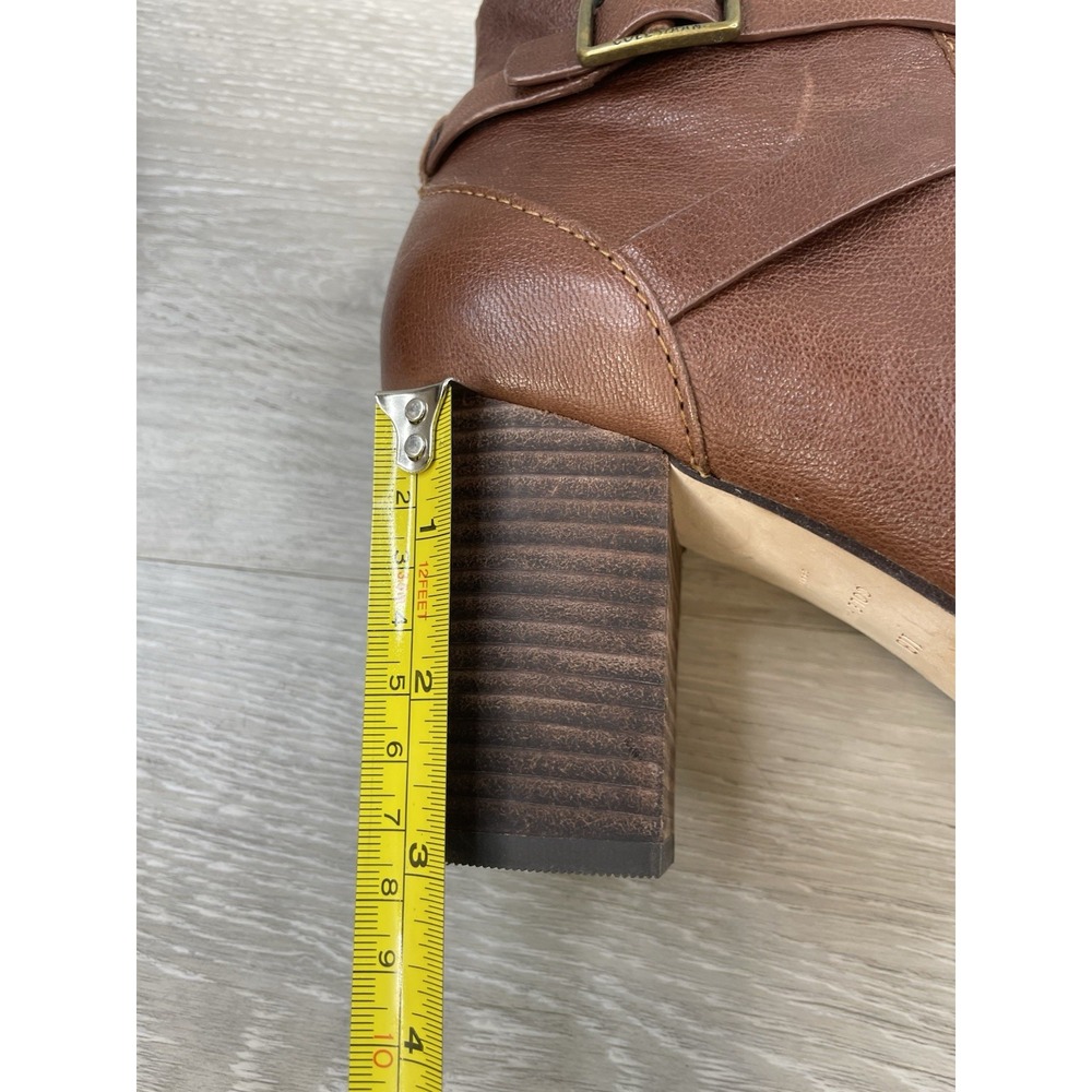 Cole Haan Grand.OS Women's Boot Brown Leather 11 Ankle Block Heel‎ Buckle Strap - Picture 8 of 11